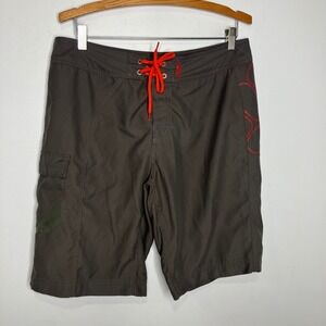 Columbia board shorts brown red men's size 34 beach surfing summer Y2K